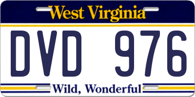 WV license plate DVD976