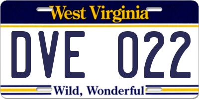 WV license plate DVE022