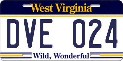 WV license plate DVE024