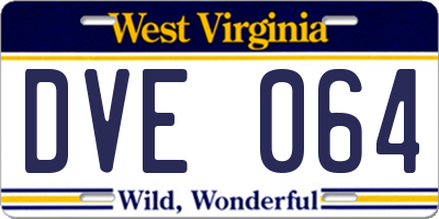 WV license plate DVE064