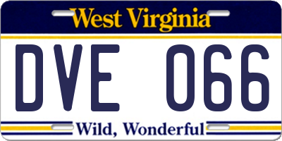 WV license plate DVE066
