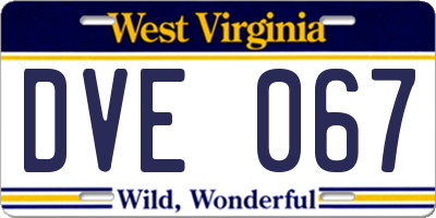 WV license plate DVE067