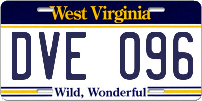 WV license plate DVE096