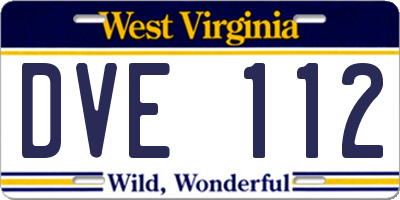 WV license plate DVE112