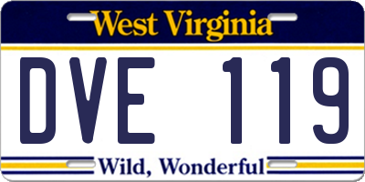 WV license plate DVE119