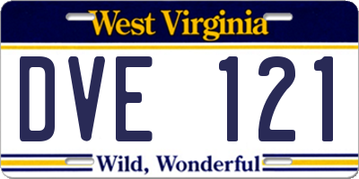 WV license plate DVE121