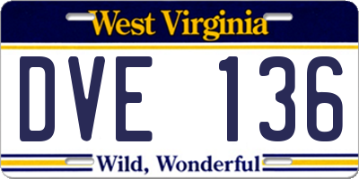 WV license plate DVE136