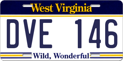 WV license plate DVE146