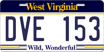WV license plate DVE153