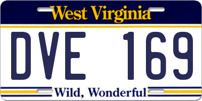 WV license plate DVE169