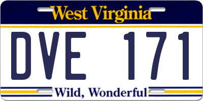 WV license plate DVE171