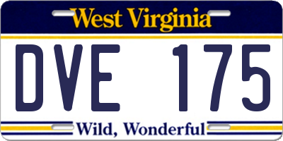 WV license plate DVE175