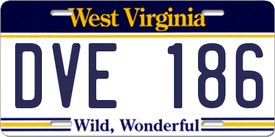 WV license plate DVE186