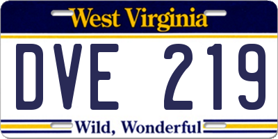 WV license plate DVE219