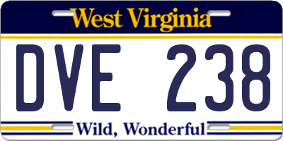 WV license plate DVE238
