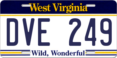 WV license plate DVE249