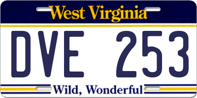 WV license plate DVE253