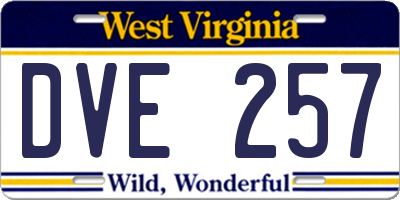 WV license plate DVE257