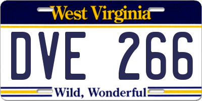 WV license plate DVE266