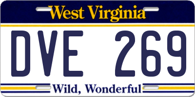 WV license plate DVE269