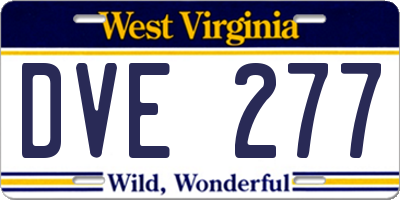 WV license plate DVE277