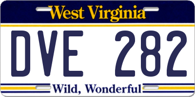 WV license plate DVE282