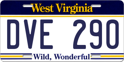 WV license plate DVE290