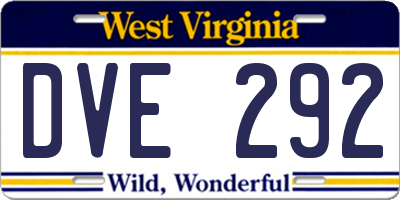 WV license plate DVE292