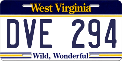 WV license plate DVE294