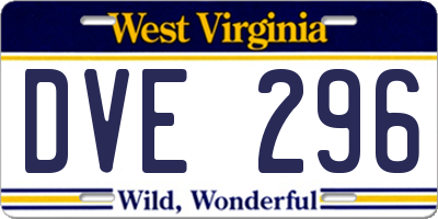 WV license plate DVE296
