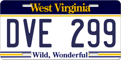 WV license plate DVE299