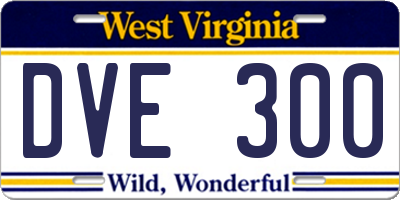 WV license plate DVE300