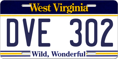 WV license plate DVE302