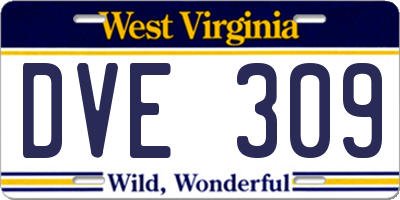 WV license plate DVE309
