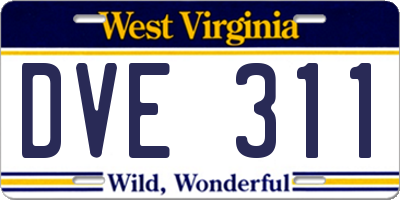 WV license plate DVE311