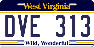 WV license plate DVE313