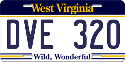 WV license plate DVE320