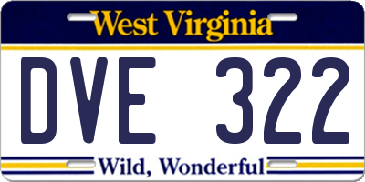 WV license plate DVE322