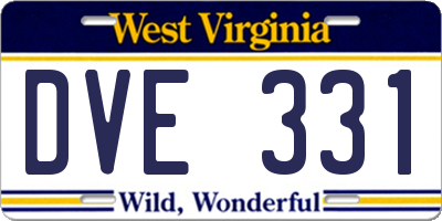 WV license plate DVE331