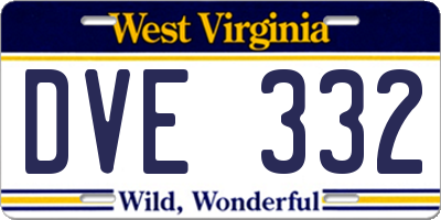 WV license plate DVE332