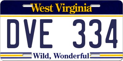 WV license plate DVE334
