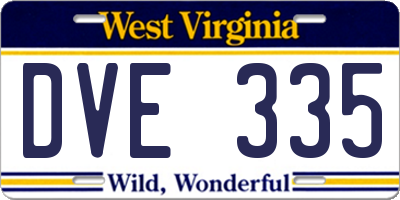 WV license plate DVE335