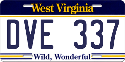 WV license plate DVE337