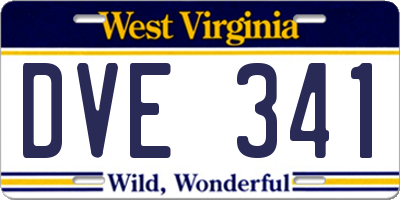 WV license plate DVE341