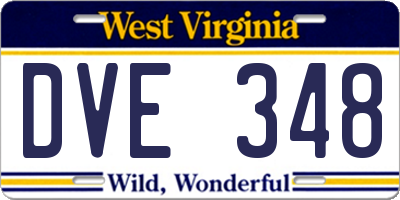WV license plate DVE348