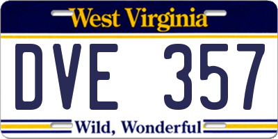 WV license plate DVE357