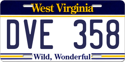 WV license plate DVE358