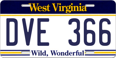 WV license plate DVE366