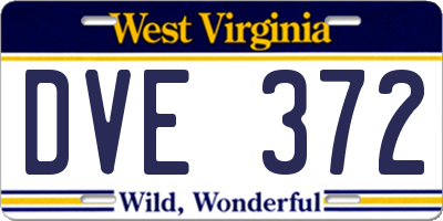 WV license plate DVE372
