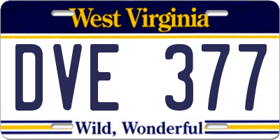 WV license plate DVE377